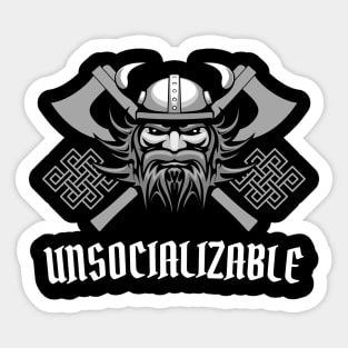 Not Socializable Grim Viking Warrior Sticker